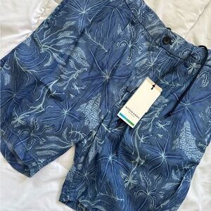 Blue Patterned Shorts